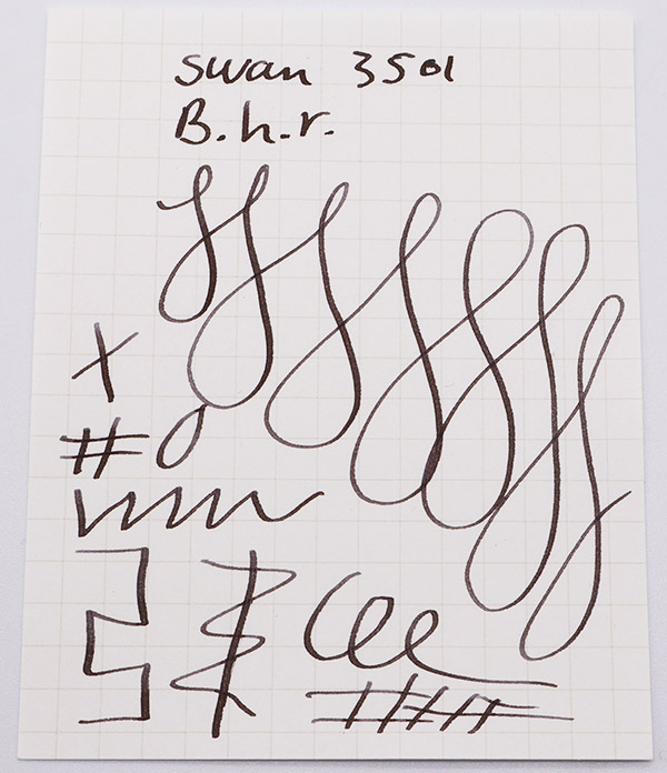 Mabie Todd Swan 3501 Fountain Pen Black Hard Rubber, Italic Nib